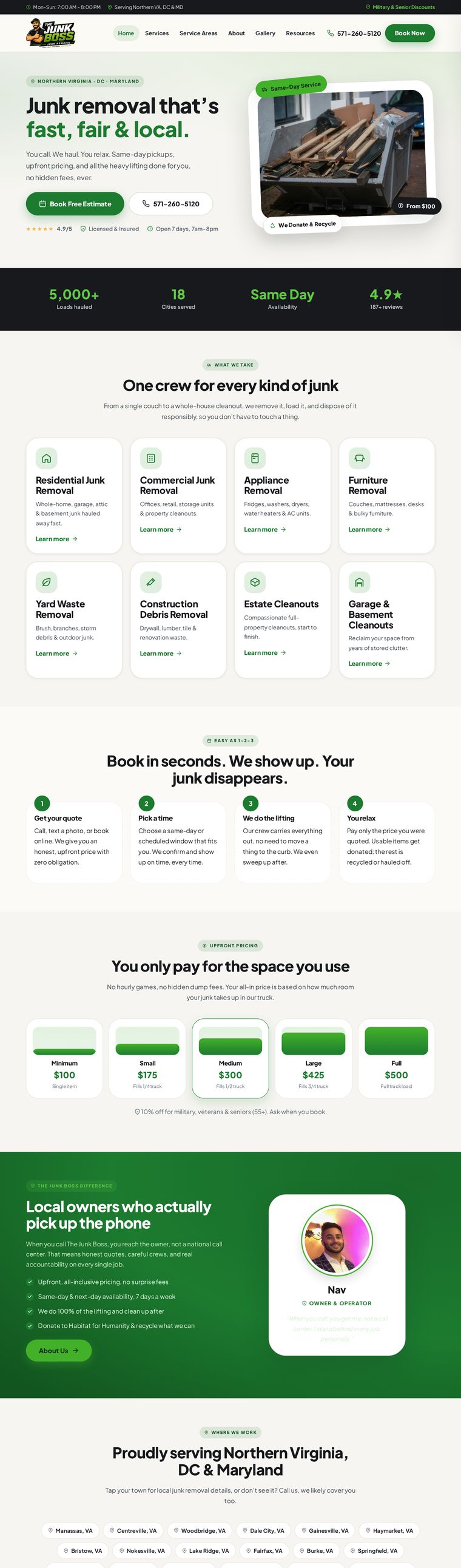 The Junk Boss website preview