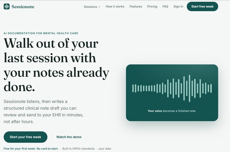 Sessionote website