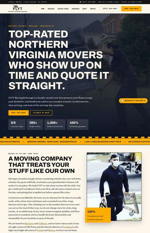 flytmoving.com website