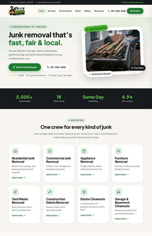 thejunkbossva.com website