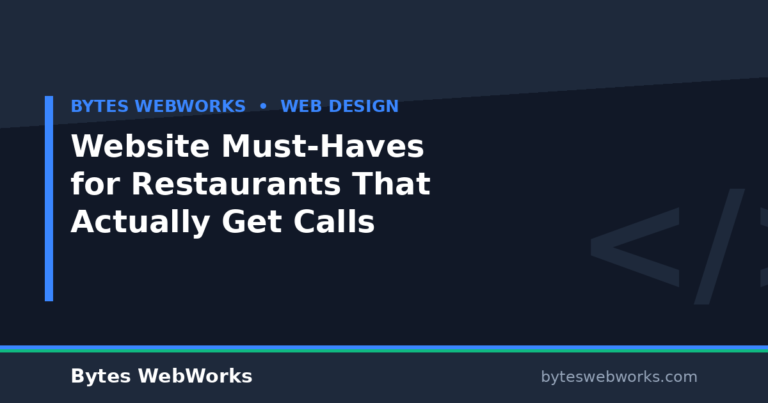 Website Must-Haves for Restaurants That Actually Get Calls